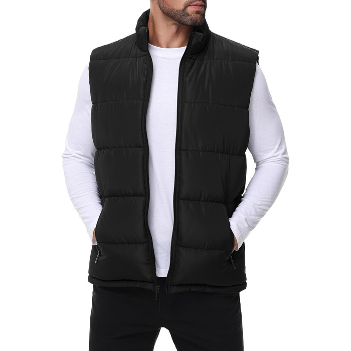 Чоловіча жилетка Polu з пуховим наповнювачем, водовідштовхувальна, без рукавів, зі стійким коміром, на блискавці, зимова, тепла верхня одежда, колір чорний