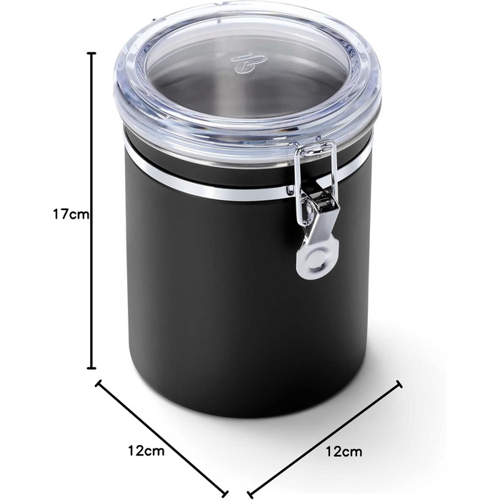 Тчібо Аромадоз, кавова банка, 500г, герметична, нержавіюча сталь, чорна