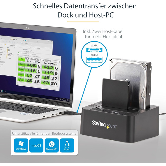 Дублікатор жорстких дисків StarTech.com USB 3.1 (10Gbps) Standalone HDD Docking Station, SDOCK2U3R (USB 3.0/eSATA)