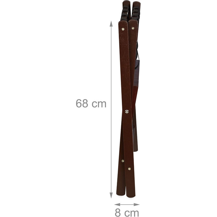 Relaxdays Folding Suit Stand, Suit Stool Wood, HBT: 54.5 x 66 x 44.5 cm, 2 Shelves, Suit Storage Hotel, white, 10029975_49 (Brown)