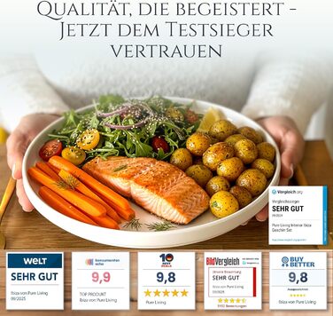 Набір посуду з порцеляни Pure Living 24 шт. для 6 осіб (білий)