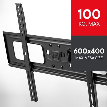 Кріплення для телевізора One For All, поворотне 120°/нахильне/висувне, для телевізорів Curved 4K OLED QLED LED, 32-90 дюймів, чорний, гарантія 10 років, до 60 кг, WM4661