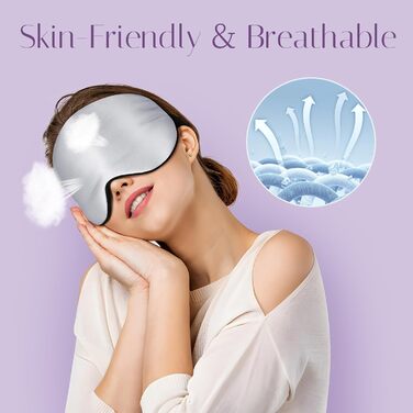 Набір шовкових масок для сну OLESILK (2 шт.) - 100% матуюча шовкова тканина, для жінок та чоловіків, унісекс, для дому та подорожей (Сріблясто-сірий + Чорний)