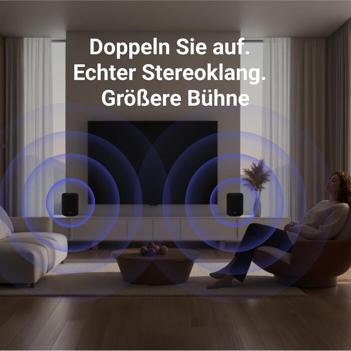 WiiM Sound Lite: Розумна колонка з Alexa, Wi-Fi 6E, Bluetooth 5.3, Hi-Res Audio (24-bit/192kHz), AI RoomFit, 100W, чорна