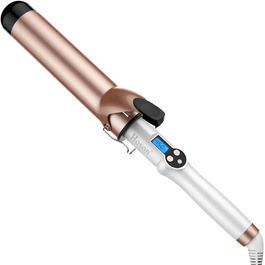 Hoson Lockenstab Pro Curl: Керамічний плойка для волосся з турмаліном, LCD дисплей, 9 температурних режимів, 45 мм, з рукавичкою