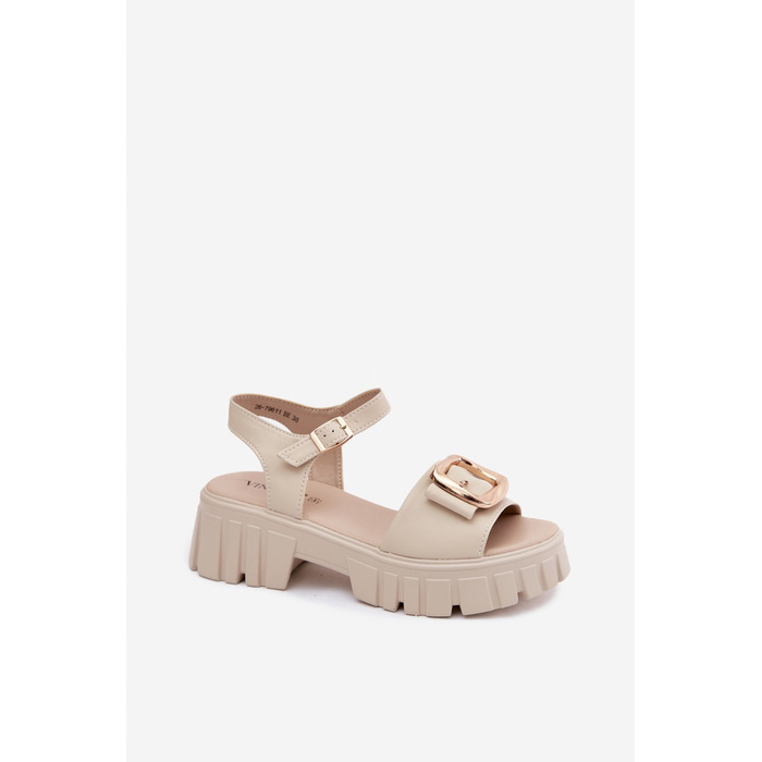 Жіночі сандалі VINCEZA 79611, бежеві, на платформі, розмір 39