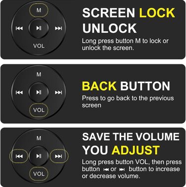 MP3 плеєр 64GB з Bluetooth 5.3, легкий (30г), до 80 годин роботи, 1.8