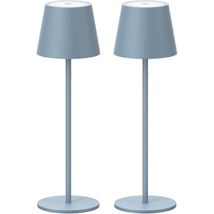 LED-лампа Klighten: 2 шт. акумуляторні настільні лампи з димуванням, USB-C, IP54, для дому та вулиці (блакитні)