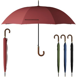 Sapor Design Umbrella Stick Umbrella Stormproof Auto-Open Windproof | XXL Large & Stable for 2 People Men & Women | Golf Umbrella Travel – 123 cm Ø Elegant Red - Classic