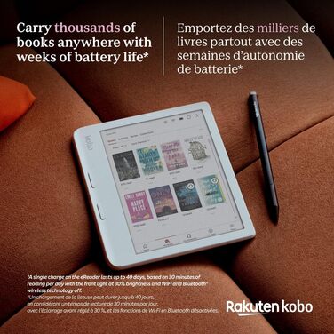Kobo Libra Color: eReader з 7-дюймовим кольоровим екраном E Ink Kaleido™ 3, водостійкий, з підтримкою аудіокниг, білий