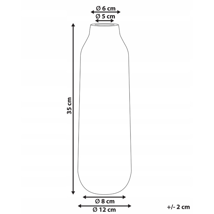 Керамічна ваза Beliani, 12 x 35 см