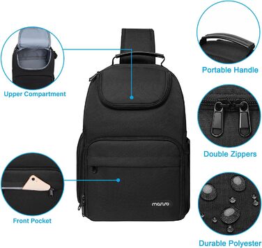 Сумка для камери MOSISO: Crossbody Sling Rucksack для фотографів Canon, Nikon, Sony (з тримачем для штатива)