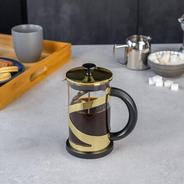 Кавоварка French Press Café Olé Classico, 800 мл, 6 чашок, нержавіюча сталь, золоте покриття, CM-08G