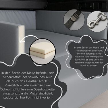 Килимок для собак у багажник Golden Dog, захист для авто, чорний, 110 x 100 см, XL, штучна шкіра