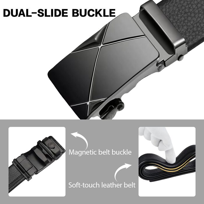 Чоловічий шкіряний ремінь автоматичної застібки без отворів, 35 мм, регульований, для ділових костюмів та джинсів, з антицарапинною пряжкою, елегантний дизайн