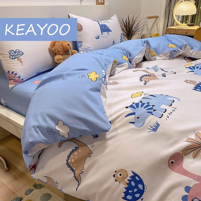 Дитяча постільна білизна 100x135 см з малюнком олівцем (Тварини та дерева), 100% бавовна, білий колір, на блискавці