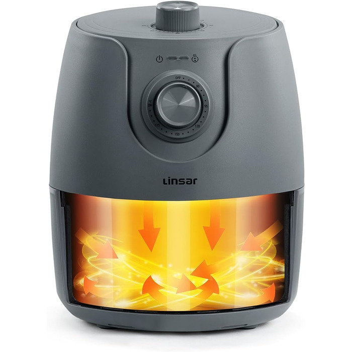 Фритюрниця без олії Mini 1.8L з таймером та підігрівом - 1200 Вт (Сірий)