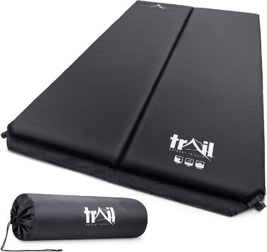 Саморозкладаючий килимок для кемпінгу/матрац для двох осіб 5 см (Чорний)