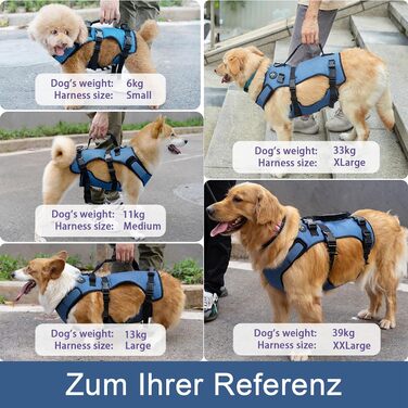 Підтримка для собак COODEO - дихаючий реабілітаційний пояс для літніх собак з проблемами суглобів, артритом або паралічем, повна підтримка тіла з регульованими ручками (Блакитний, L)