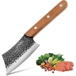 Ніж Kitory Mini Hackmesser 10см: багатофункціональний ніж для стейку, китайський кухонний ніж, маленький кухонний ніж з довгим руків'ям, 2024 подарунок (Hs14de)