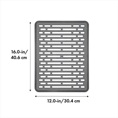 Килимок для посуду OXO Good Grips, сірий, 31 x 40.6 x 1.3 см, прямокутний
