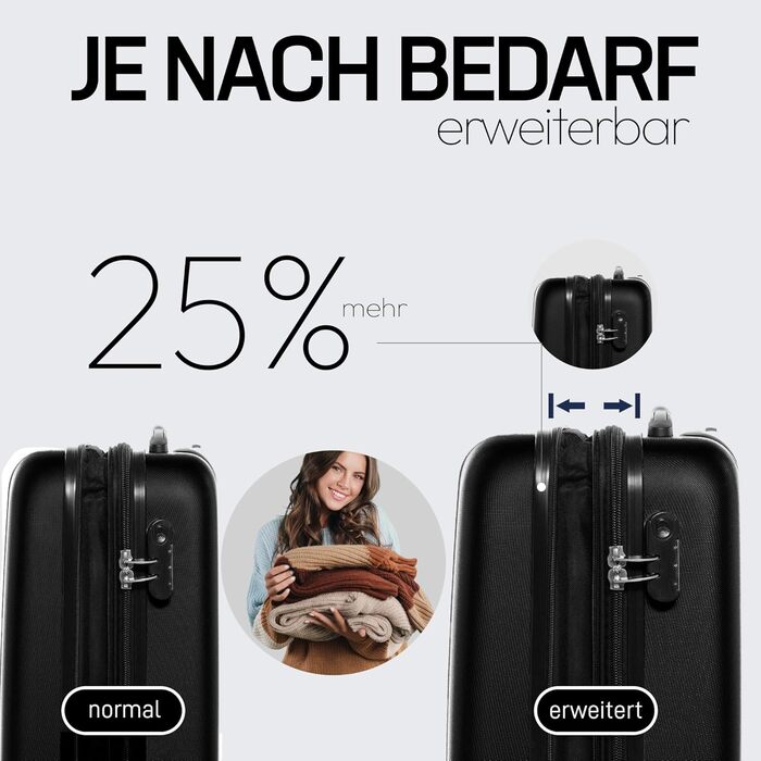 Набір валіз FERGÉ 3 шт. з жорстким корпусом, розширюваний, Toulouse, валіза-тролі, (ручна поклажа, L, XL), валіза з ABS, валіза на 4 колесах, рожевий (ручна поклажа, чорний)