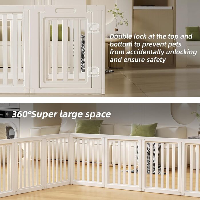 Прозорий вольєр для собак з дверцятами, легкий у чищенні та встановленні, переносний загон для цуценят для дому та саду (Білий, 77 см у висоту, 30,5 см)