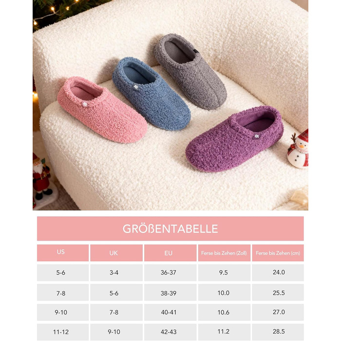 В'язані домашні тапочки VeraCosy з піною-пам'яттю та флісовою підкладкою, сірі, 38/39 EU