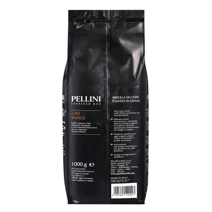 Кава в зернах Pellini N.9 Vivace для еспресо, 1 кг (набір 2 шт)