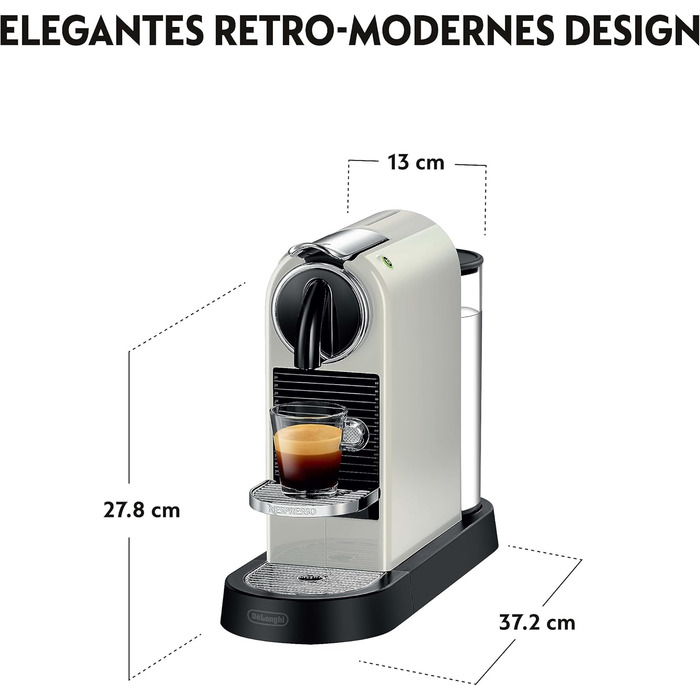 Кавомашина Nespresso Citiz EN167.W, кремово-білий колір, 1260W, без Aeroccino