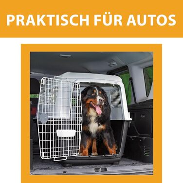 Транспортна переноска для собак Ferplast ATLAS 50, сіра, 55,5 x 81 x 59,5 см, для середніх собак