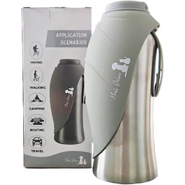 Maili Deluxe Stainless Steel Dog Water Bottle - 800ml Insulated, Double-Walled, Leakproof & Easy to Clean - Perfect for Adventures
