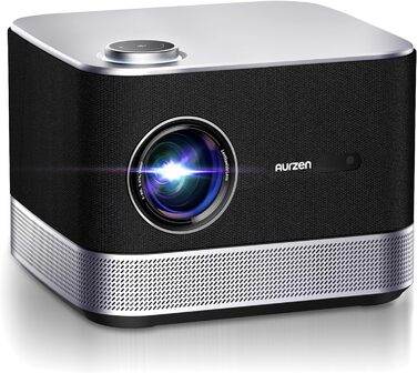 AURZEN Boom 3: 4K проєктор з автофокусом, HDR, WiFi6, Bluetooth, Dolby Audio. Підтримка 1080P Full HD, LED Smart проєктор для дому та на вулицю (чорний)