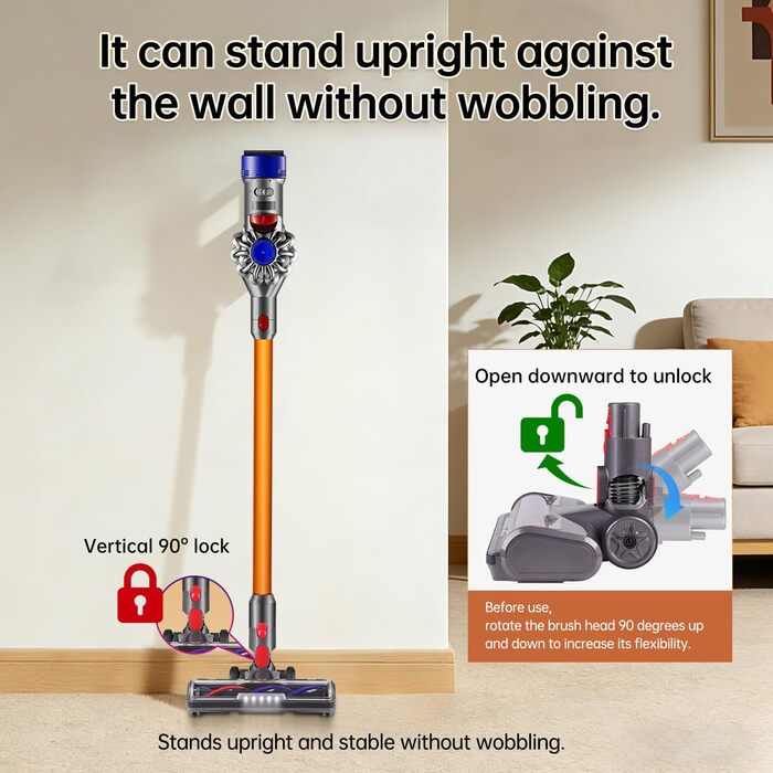 Насадка-щітка KENVOR для пилососа Dyson V7, V8, V10, V11, V15 з 5 LED підсвічуванням, сіра