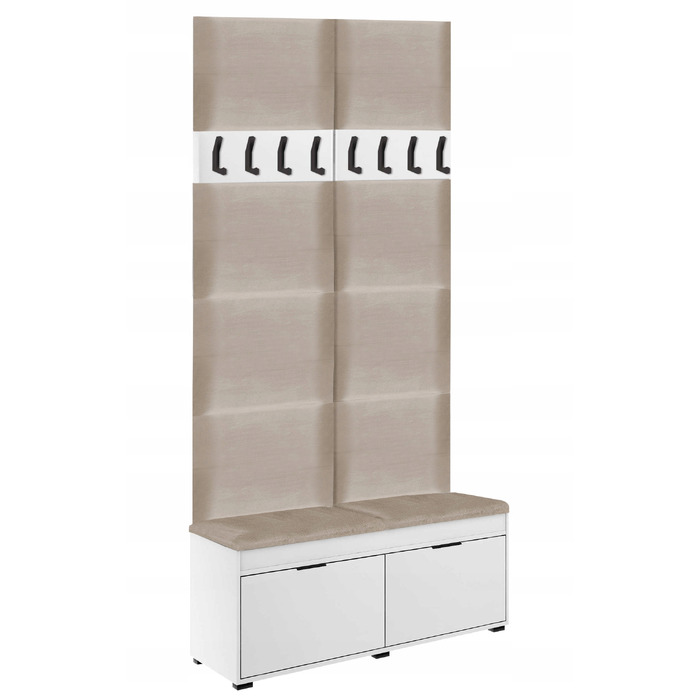 Обувниця з сидінням MG Meble Grzybek, 100 x 50 x 37 см, біла
