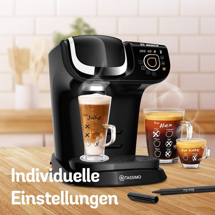 Кавомашина Tassimo My Way 2 TAS6502 з фільтром для води, 70+ напоїв, персоналізація, чорний колір