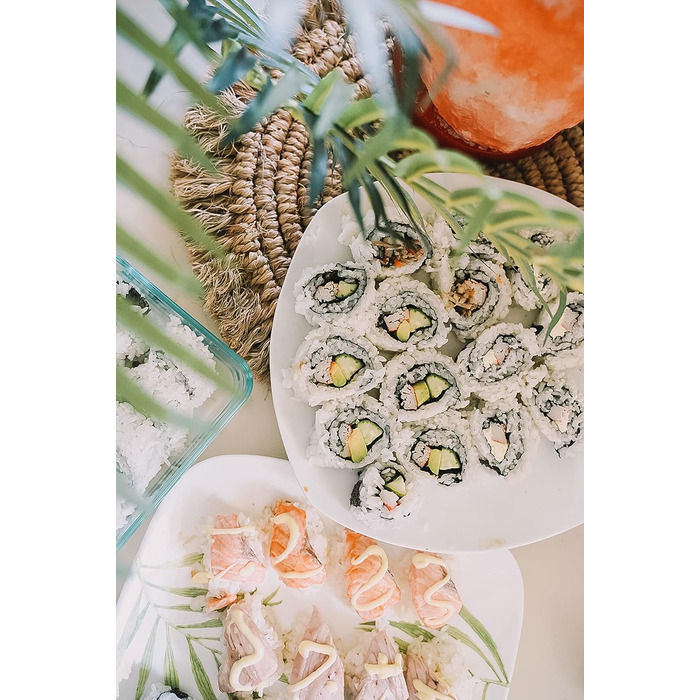 Набір для приготування суші 10-ти частинний з рецептами та відеоінструкцією | Мати, бамбукова мати, інструмент для суші та макі | Ідеальний подарунок