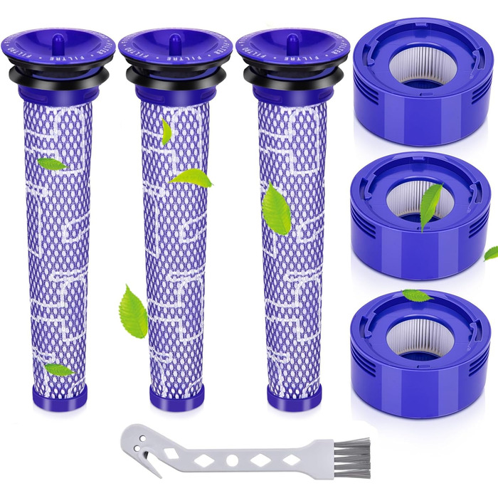 Фільтри для пилососа Dyson 3 шт. Замінники для Dyson V15, SV14, SV17, SV22 Detect Animal Absolute Extra Pro Torque Drive, #970013-02 (V7, V8)