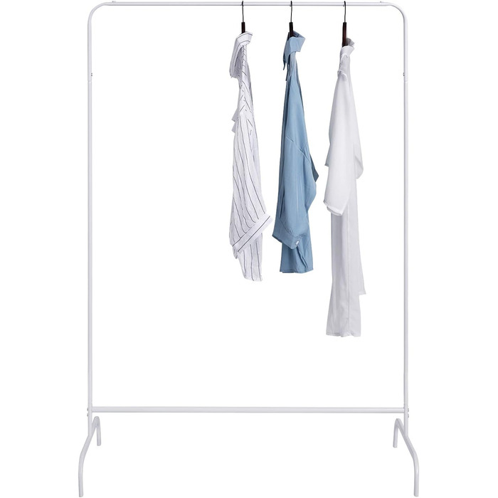 EUGAD Clothes Rack Coat Rack Laundry Rack, Coat Clothes Stand, Clothes Rail White, 99x46x153cm, Heavy Duty Cloth Rail