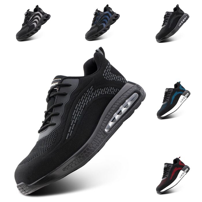 Робочі черевики Hitmars Unisex з автоматичним замиканням, розмір 36-46 (сірий, 46 EU)