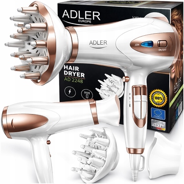 Потужний фен для волосся з іонізацією, дифузором, регулюванням потоку повітря та режимом холодного обдуву