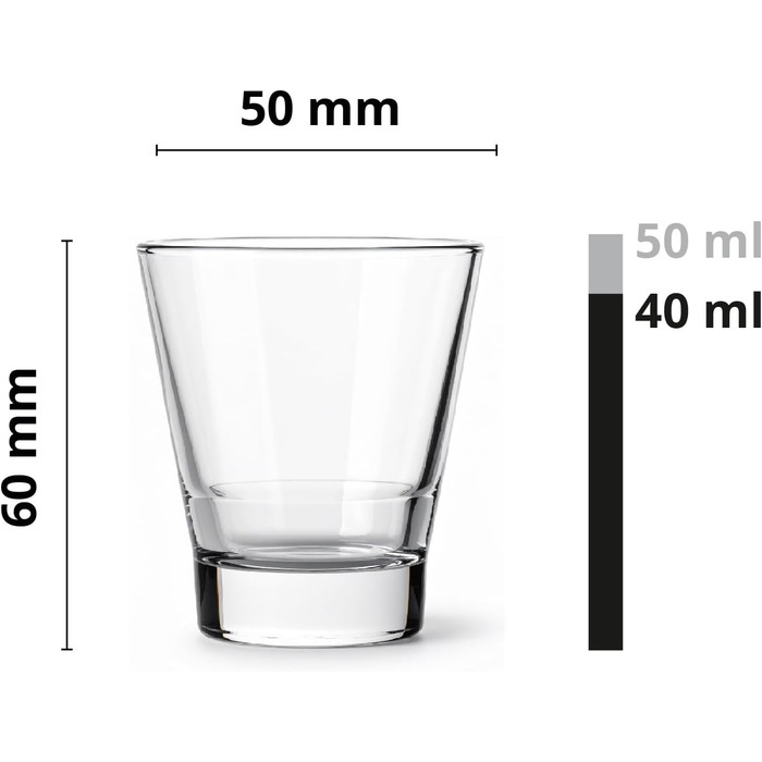 Набір келихів для шнапсу/шоту Glasmark KROSNO 1992 (12 шт) 60 мл, прозорі, міцне скло, для посудомийної машини