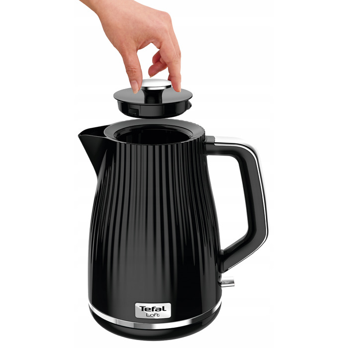 Електричний чайник Tefal Loft, 2400 Вт, 1,7 л, чорний