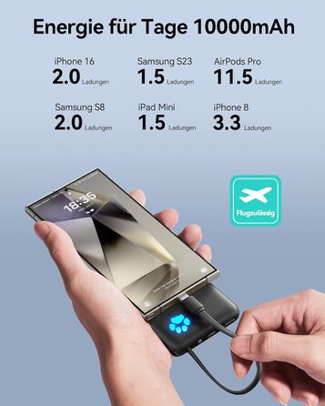 Power Bank INIU 10000mAh 20W з USB-C, PD3.0 QC4.0 для iPhone, Samsung, iPad (Orange)