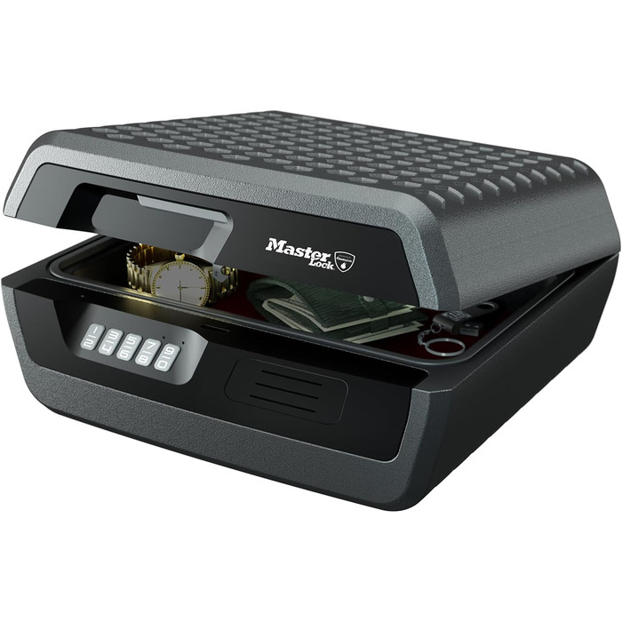 Сейф Master Lock вогнестійкий та водонепроникний з ключем, потрійний захист (пожежа, вода, авіаперевезення), 4.9л, 15.6 x 36.2 x 33 см