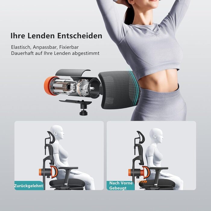 Офісне крісло Newtral NT002 з підніжкою: ергономічне, регульована спинка, підлокітники, чорне. Макс. вага 150 кг