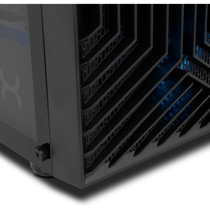 Корпус для ПК INFINITITY EPSILON: ATX, Micro ATX, USB 3.0, металева сітка, підтримка 3 вентиляторів, 4 HDD, відеокарта до 370 мм, чорний