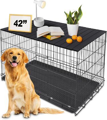 Алюмінієвий накрив для переноски собаки 91.4 см, складний, декоративний, для переносок 36' та 42' (чорний)