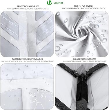 VOUNOT Gazebo 3x3m Waterproof, Stable, Winter-Proof, Pop-Up Folding Gazebo with 4 Side Walls and 4 Sandbags, Party Gazebo, Folding Garden Tent, Party Tent, White