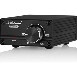 Підсилювач сабвуфера Nobsound 100W, моно, цифровий аудіо підсилювач, міні, чорний, з блоком живлення 19V